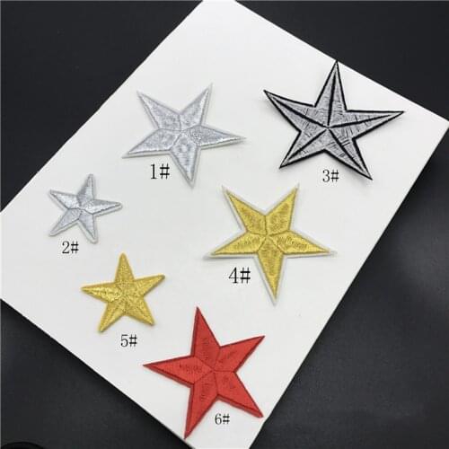 20pcs Star Jacket Military Patches Embroidery Iron On Patch For Clothing parches Cap Bag Shoes Dress Patchwork Badge Appliqued