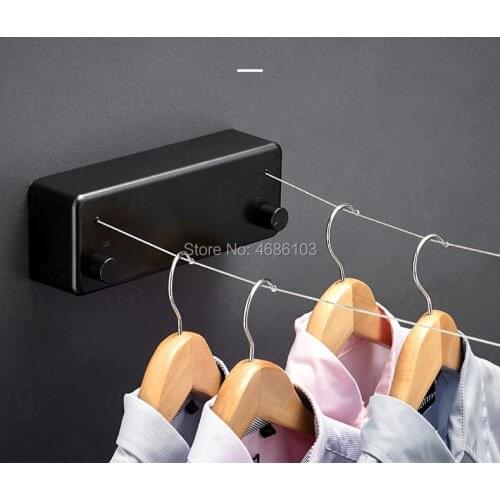 2019 Double Clotheslines Telescopic Stainless String Invisible Clothesline Retractable Clothes Dryer Hanger Hanging Clothes Line