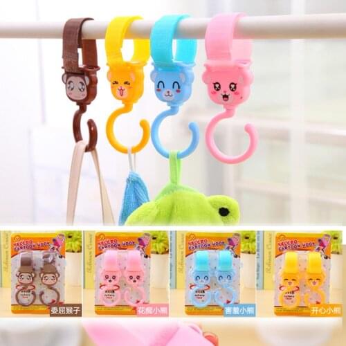 4pcs Multi Purpose Hooks Hange Baby Toys hook Stroller Hooks hangers Lovely Plastic Baby Stroller Pram Pushchair