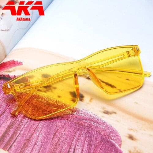 AKAgafas 2021 Fashion Rimless One-piece Sunglasses Women Vintage Gradient Ocean Lens Sun Glasses Light And Comfortable Oculos