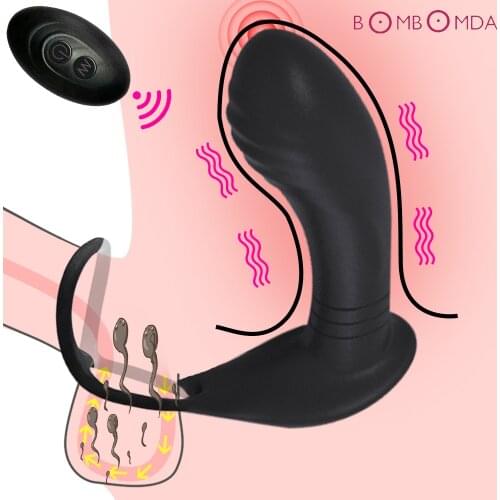 Anal Vibrator Male Prostate Massage Anal Plug Prostate Stimulator Butt Plug Delay Ejaculation Ring Sex Toy for Men Gays