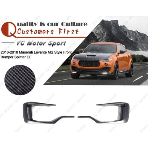 Car Accessories Carbon Fiber MS Style Front Splitter Fit For 2016-2018 Maserati Levante Front Bumper Middle Splitter