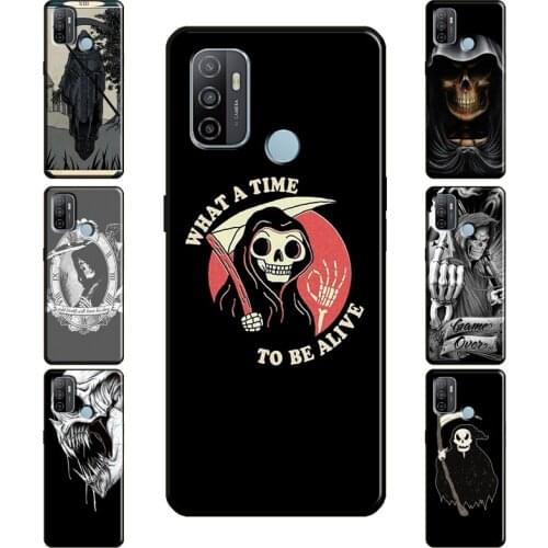 Grim Reaper Skull Skeleton Case For OPPO Find X3 Pro F5 F7 A52 A72 A15 A83 A91 A3S A5S A5 A9 A31 A53 2020 Back Cover