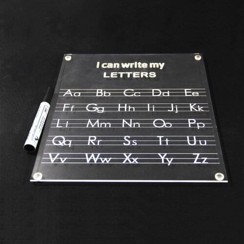 Alphabet Board ABC A-Z Upper Case Capital and Lowercase Letter Writing Reading Play Board Acrylic Tablet Pad Learning Play Set