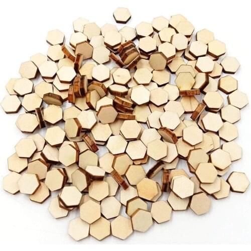 50pcs 30mm 1.18inch Wood Hexagon Cutout Shapes Unfinished Wood Mosaic Tile DIY Craft Supplies Wedding Decor