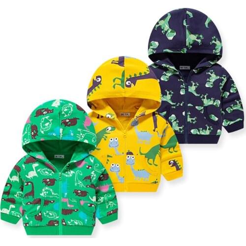 2-8 Years Children Clothing Autumn Boy Sweatshirts Kids Cartoon Dinosaur Print Hoodie Baby Boys Fashion Hoodie Boys Sweatshirts