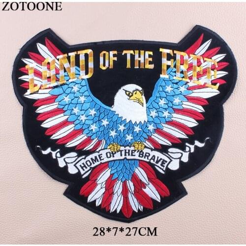 ZOTOONE Iron On Rock Eagle Patches For Clothing Big Letter Punk Patches Embroidering For Clothes Iron Appliques For Kids Diy E