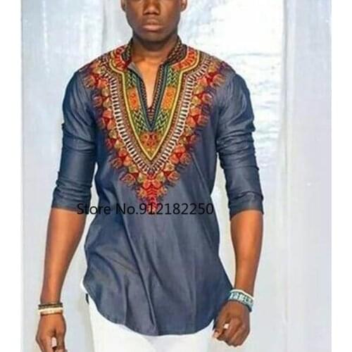 Classc V Neck Ethnic Printed t-shirt Men 2021 African Dashiki Shirt Mens Hip Hop Streetwear Tops Tees T Shirt Camisetas Hombre