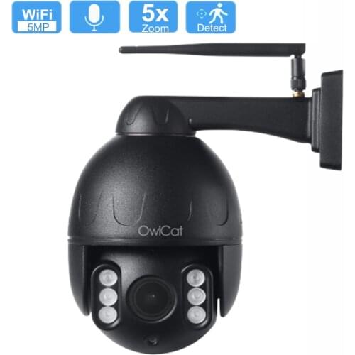 5MP Wifi PTZ IP Camera H.265 5X Optical Zoom Two Way Audio Microphone Speaker Outdoor 2MP Auto Cruise Network Wireless IP Camera