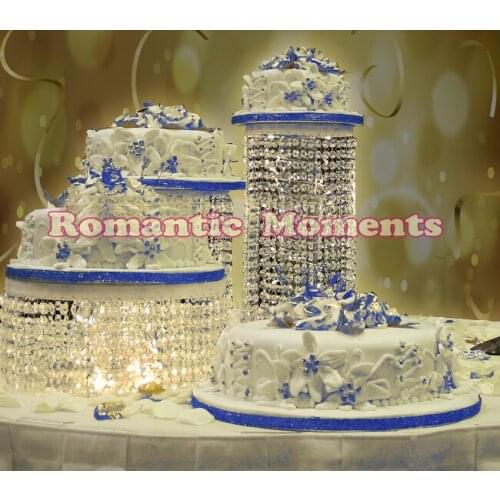 3pcs/lot diameter 20cm Wedding Cake Stand Crystal cake holder Round Crystal cake stand wedding centerpiece wedding decoration