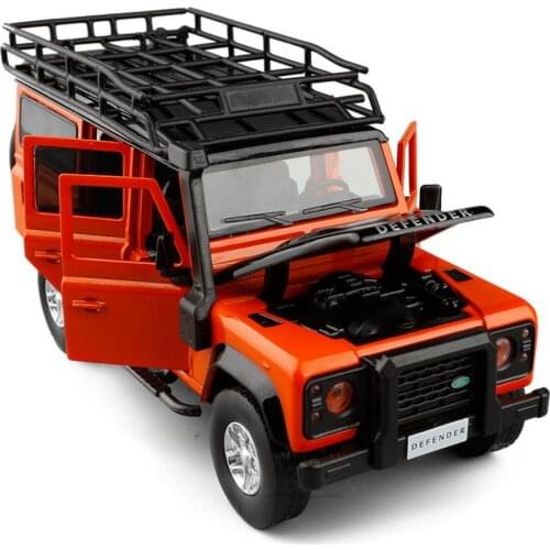 Hot 1:32 scale wheels land defender rover suv metal model with light and sound diecast Off-road vehicle pull back toy collection
