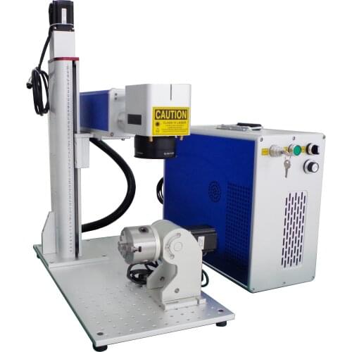 Motorized Fiber Laser Marking Machine Raycus Jpt 30W 50W Engraving Engraver with Industry Rotary