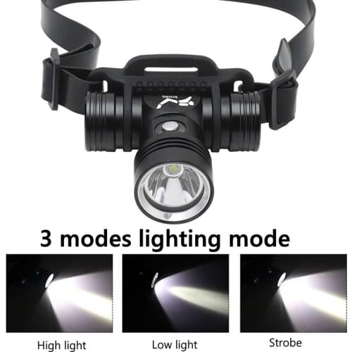 1000lm Diving Headlight Super Bright Camping Outdoor Fishing Headlight Waterproof Head Lamp with 1x18650 battery LED Flashlight