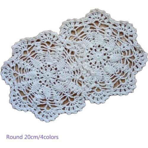 New cotton round tea placemat cup coaster mug kitchen Christmas dining table place mat cloth lace Crochet coffee doily party pad