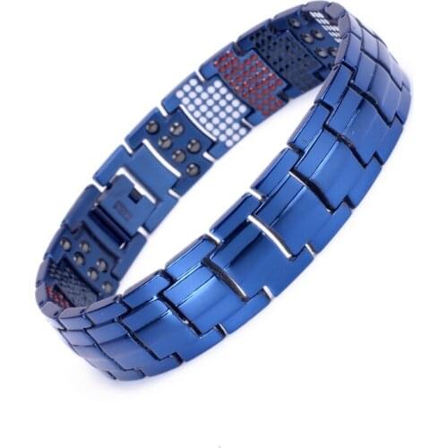 New Mens Health Power Energy Bracelets Bio Elements Care Bracelet Titanium Steel Bangles Germanium Wristband Male Jewelry