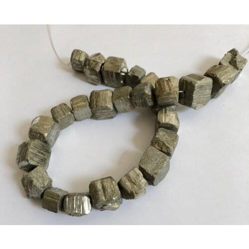Wholesale1 string Natural Raw Crysta Pyrite Cube Stone beads12-13mm, for jewelry diy 15.5"