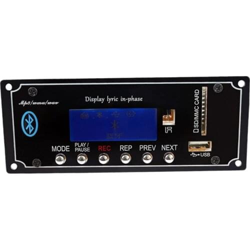 Decoder Board,Bluetooth MP3 Decoding Board Module Support FM Radio USB TF AUX Display Lyrics