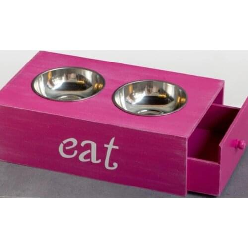 New design Drawers Handmade Pet Mama Stand pet feeders drawer feeding food tableware dog dish bowl