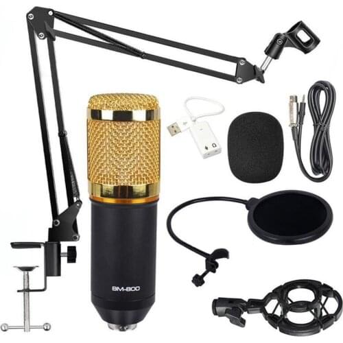 Pro Condenser Microphone Kit Studio Suspension Boom Scissor Arm Stand with Fliter