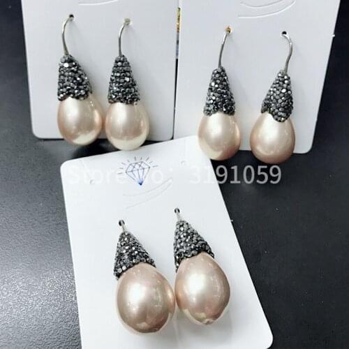 Romantic pink pearl falls in Europe and the United States contracted atmospheric famous girls temperament earrings