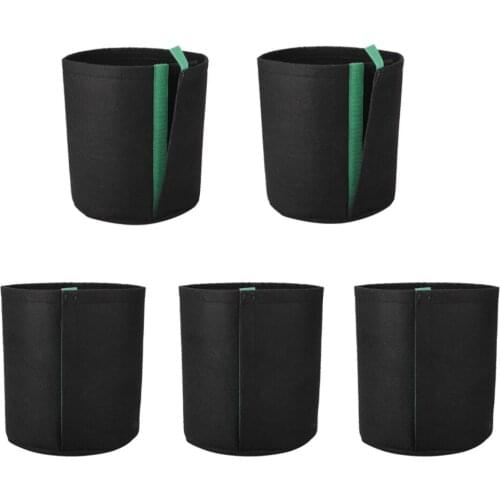 Vase Pots Fabric Basin Grow Bags For Transplanting Garden Vegetables Potato Black Durable Flower Plant With Self-Adhesive Sides