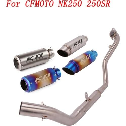 Slip On Motorcycle Exhaust Front Link Pipe And 51mm Muffler Stainless Steel Exhaust System For CFMOTO NK250 250SR