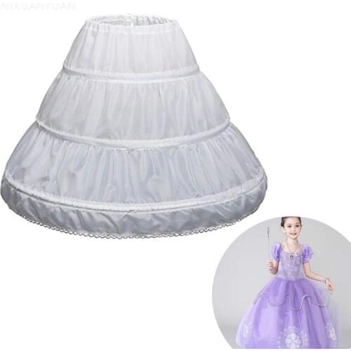 Petticoat Little Girls Skirt Crinoline 3 Hoops Used To Flower Girl Dress Puffy Kids Underskirt 2023