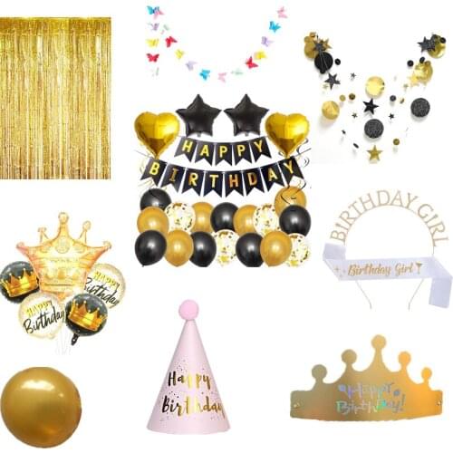 100Pcs Multi Balloon Birthday Party Decorations Wedding Latex Event Party Supplies DIY Paper Star Butterfly Banner Spanish 2021