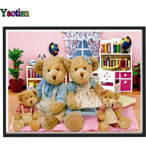 5D Diy Diamond Embroidery Cross Stitch Cartoon Teddy Bear Rag Doll Diamond Painting Full Square/Round Dill Mosaic stickers