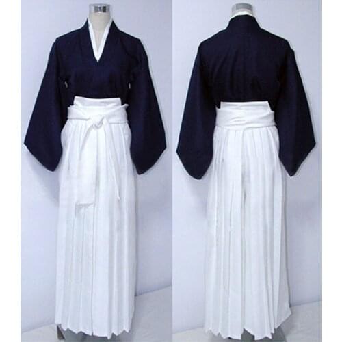 Anime Rurouni Kenshin Kenshin Himura cosplay costume custom blue white