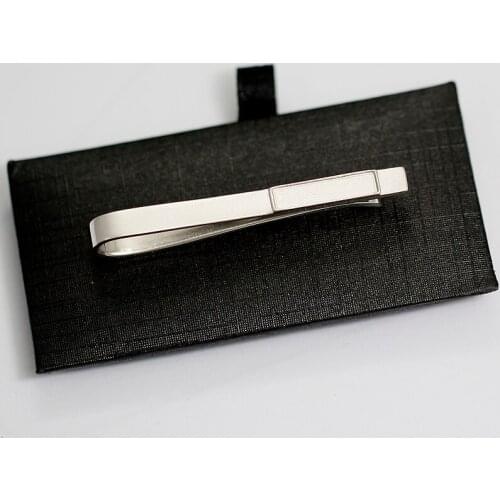 Beadsnice Personalized Sterling Silver Tie Bar Mens Tie Clip With Rectangle Bezel Cup Tie Clip Blanks 39170