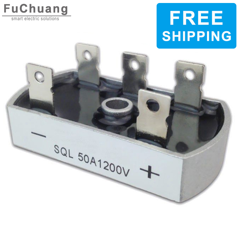Free Shipping SQL50A 1200V Fast Recovery Rectifiers Diodes Kits Aluminum Metal Case 3 Phase Diode Bridge Rectifier