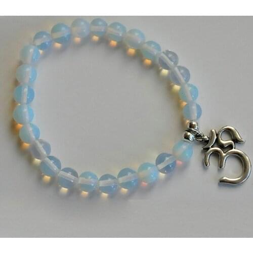Mala Bracelet,,Yoga meditation spirituality Opalite natural clairvoyance vision intuition stone,healing stone