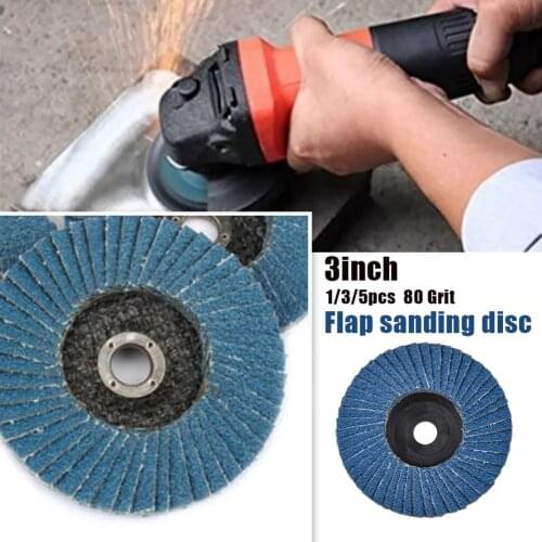 1/3/5pcs 80 Grit Abrasive Flap Wheels 75mm 3 Inch Sanding Wheels 80 Grit Grinding Wheels Blades Wood Cutting for Angle Grinder