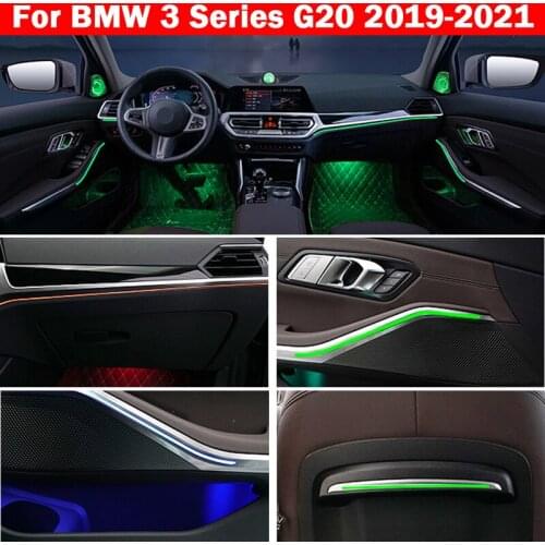 For BMW 3 Series G20 G28 Car Colors Decorative Ambient Light LED Luminous Door Interior Atmosphere Lamp Tweeter 2019-2021