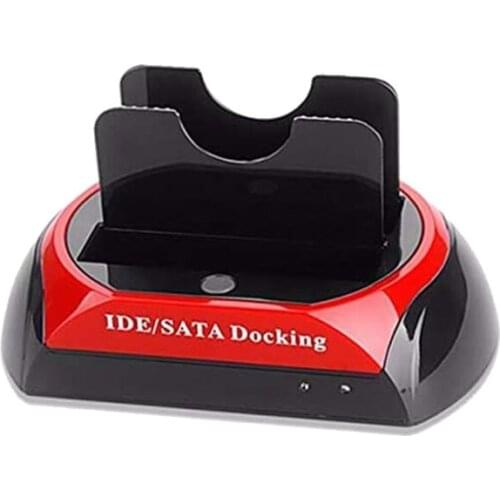 NEW-2.5Inch 3.5Inch IDE SATA USB 2.0 Dock HUB Dual HDD Hard Drive Disk Docking Station Base Support Hard Disk DRIVE(EU Plug)
