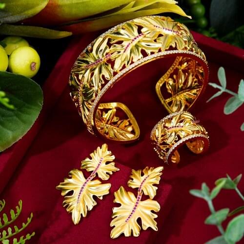 GODKI 2021 New Charms 3PC Bracelet Ring Earring Set For Women Wedding Bridal Cubic Zircon Dubai PARTY WEDDING Jewelry BOHO 2020