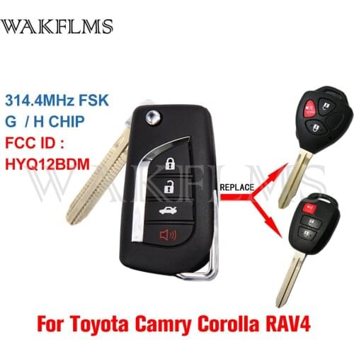 HYQ12BDM For Toyota Camry Corolla Rav4 Prius C 2012 2013 2014 2015 2016 2017 2018 2019 Modified Remote Key HYQ12BEL HYQ12BDP