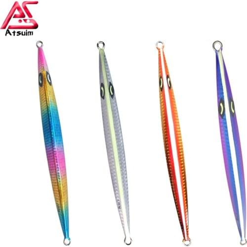 AS Fast Jigging Lure 150g200g250g300g400g Metal Vertical Sinking Glow Jigs Speed Falling Jig Artificial Baits Fishing Tackle