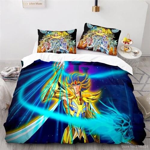 Anime Saint Seiya 3D Printed Duvet Cover Set Twin Full Queen King Size Bedding Set Home Textile for Kids Adults Boys Girls Gift