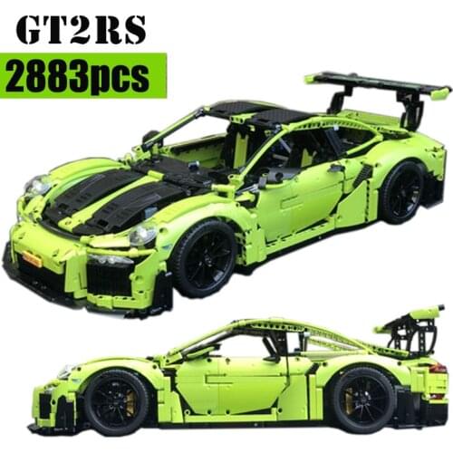 Small particle technology building block MOC super sports car 911 GT2RS model DIY boys' assembled toys childrens birthday gift