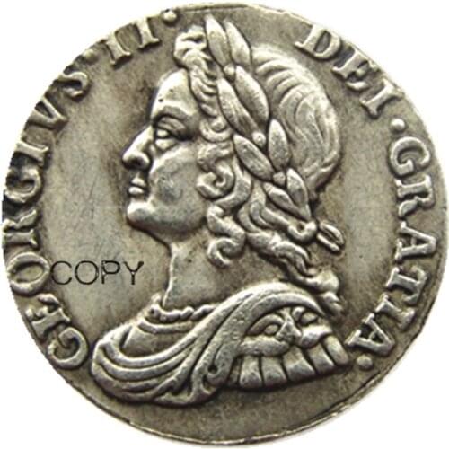 UK 1737 3 Pence George II coin Silver Plated Copy Coin