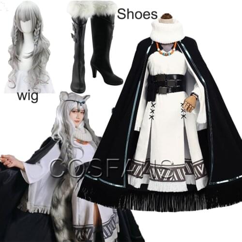 Game Arknights Pramanix First Snow Battle Suit Uniform Dress Cosplay Costume Full set Halloween Costume For Women Wigs and shoes