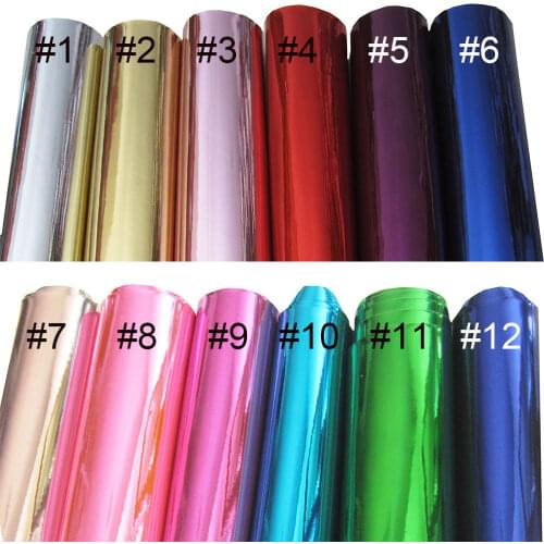 8pcs of A4 Sheet 21x30cm Highlight Plain Mirror Faux Leather Fabric synthetic PU leather material For Gift boxes bow DIY AB001