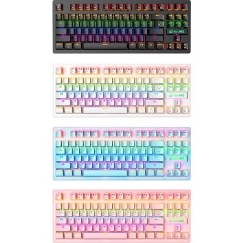 K2 Mechanical Gaming Keyboard RGB Backlit Blue Switch 87 Keys USB Wired Mechanical Keyboard for PC Computer Laptop Gamer