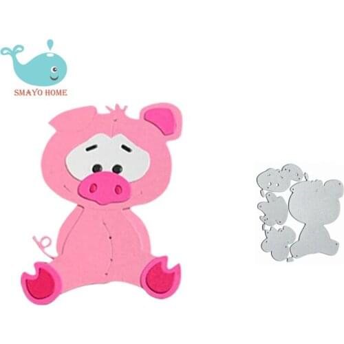 Animal Cute Pig Craft Metal Cutting Dies Scrapbooking Stencil for Album Paper DIY Gift Card Decoration Embossing New Mold Dies