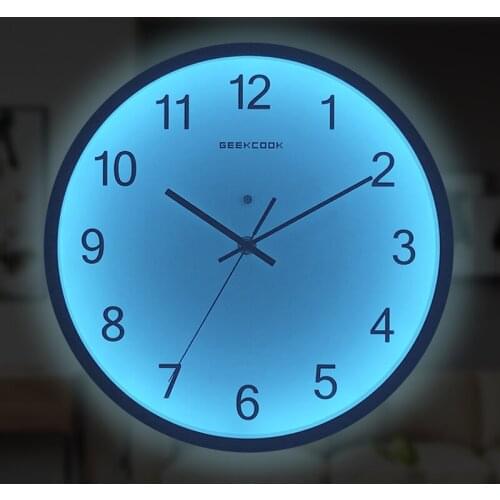 Fashion Creative Wall Clock Living Room Silent Sound Control Luminous Clock Home Bedroom Wall Watch Simple Quartz Clock