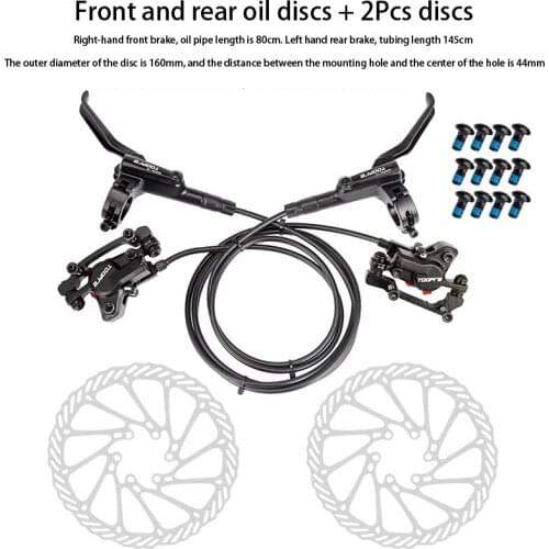 MTB Road Bike Line Pulling Hydraulic Disc Brake Caliper Front Rear Mountain Bicycle Oil Disc Brake E-BIKE Brake Rotor 160MM