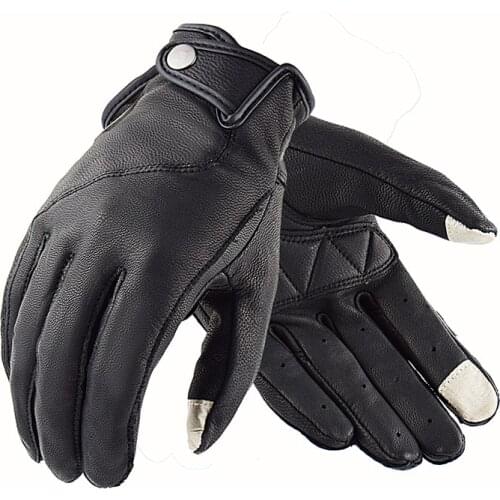 2020 New Motorcycle Gloves Men Leather Touchscreen Scooter Moto Electric Bike Glove Summer Motocross Racing Cycling Gloves Black