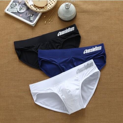 Mens briefs milk silk low waist elastic stereo comfort aussiebum